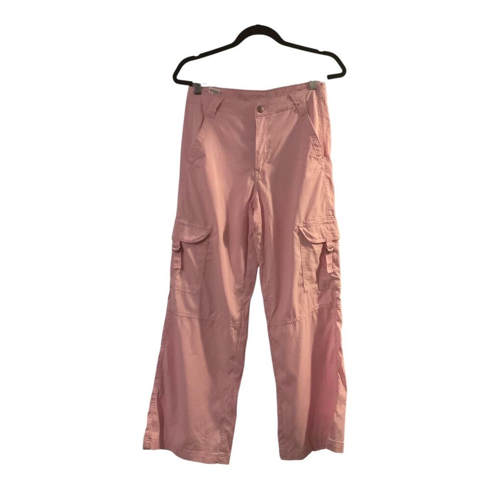 American Eagle Cargo Pants Super High Rise Baggy Wide Leg Pink 4 Short